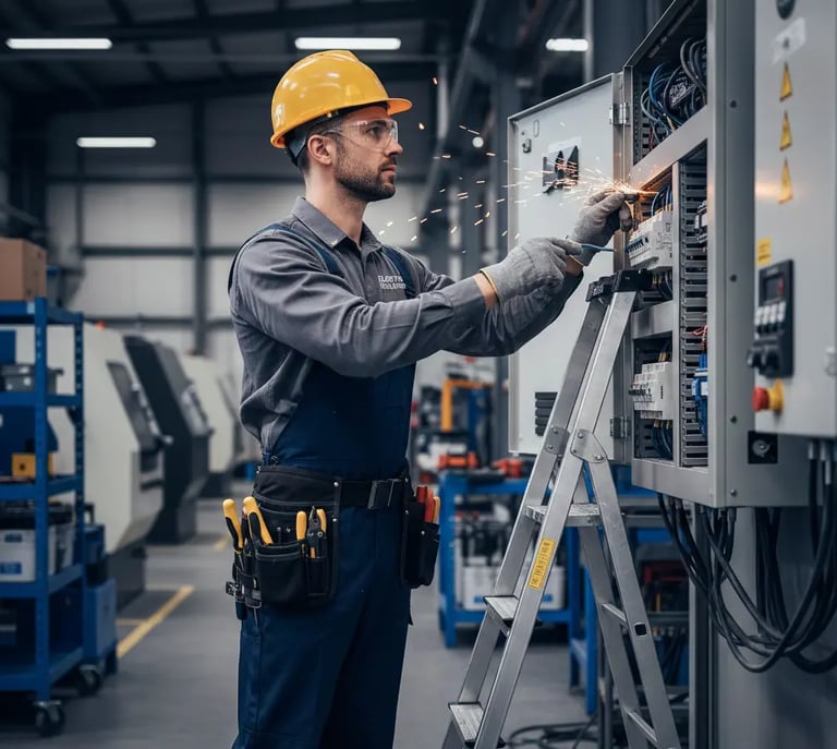 Electrician Wolverhampton working on consumer unit