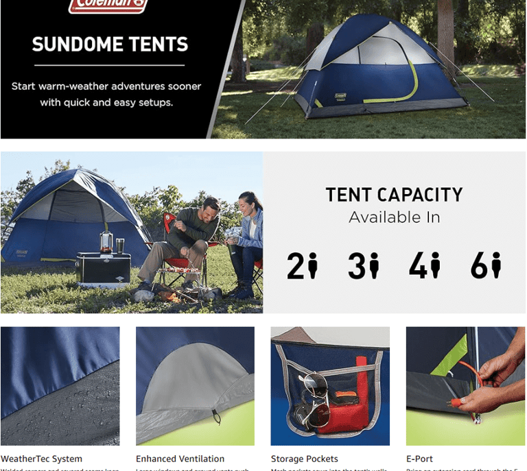 Friends camping in Coleman Sundome cheap camping tent, best budget camping tent for casual campers