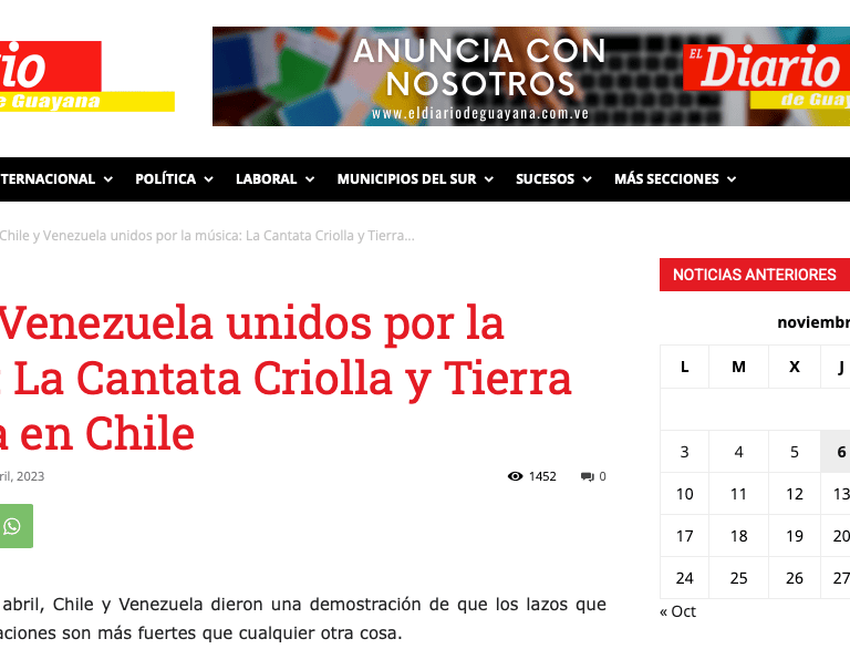 Eloy Rojas Quintero y la Cantata Criolla en Chile