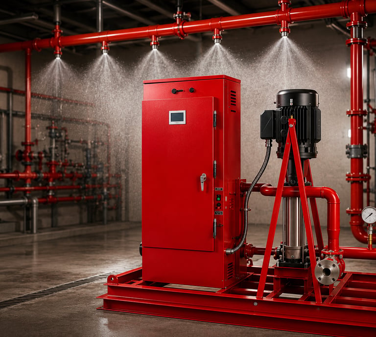 High-pressure water mist fire suppression pump system