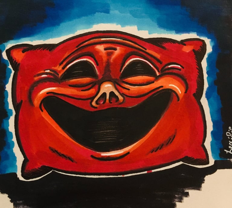 excited, elated, happy, overjoyed pillow.