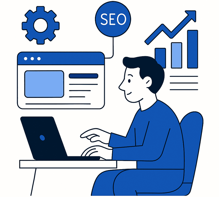 Homme qui améliore le référencement SEO