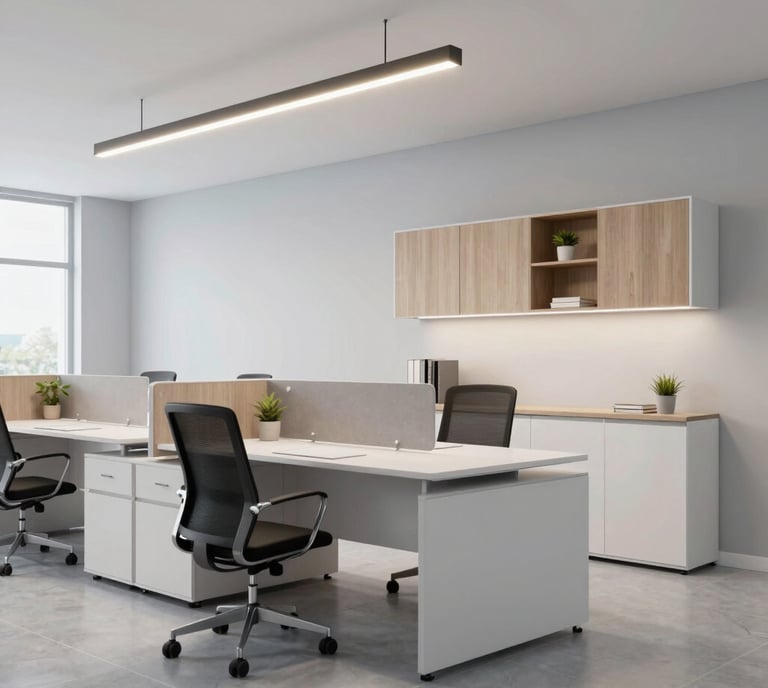 Before and after image of a commercial space renovation featuring sleek wooden interiors.