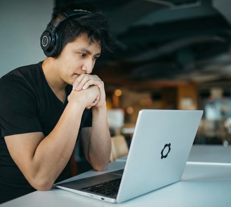 Chico tomando el curso