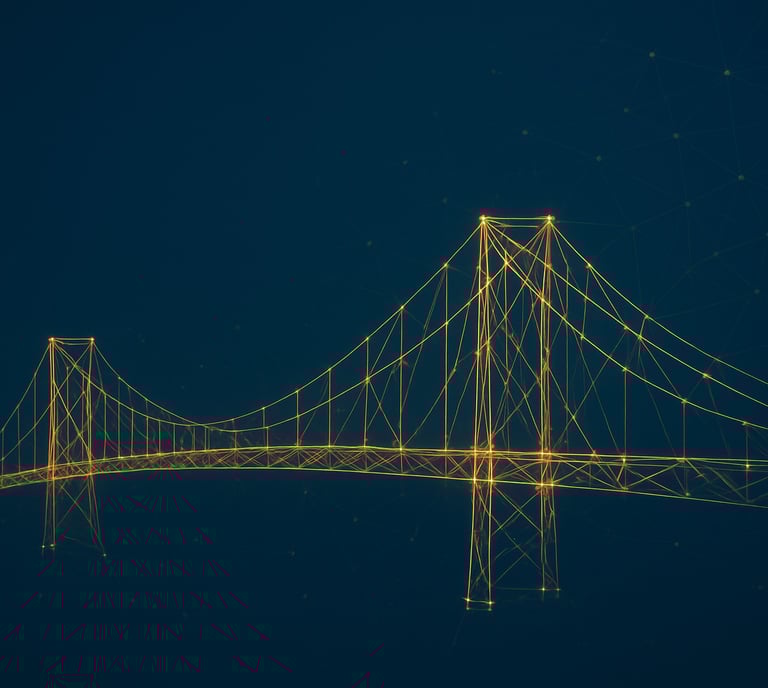 A photo of a bridge symbolizes digital connection