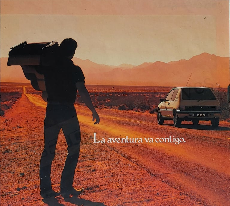 Publicité espagnole de la peugeot 205 indiana en 1992