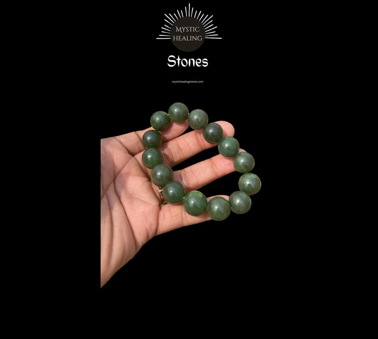Nephrite Jade Bead Bracelet