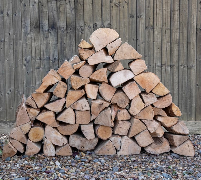 A stack of kiln dried hardwood logs for delivery in Huntingdon, Ely & across Cambridgeshire