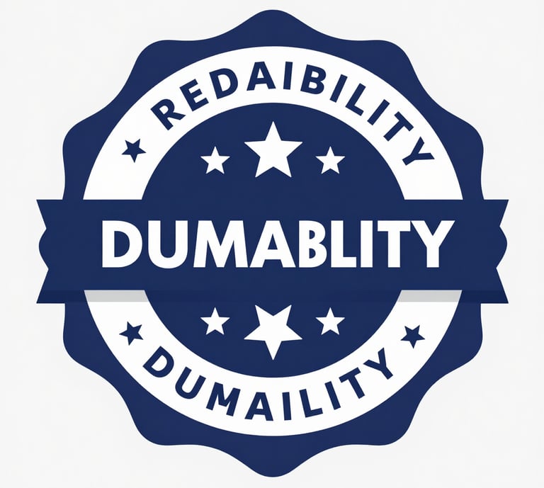 Close-up image of hands inspecting product materials and durability features.