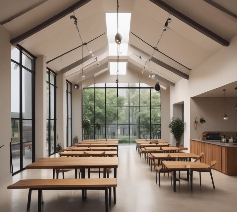 A serene coastal home in Jávea bathed in warm sunlight, surrounded by lush greenery.