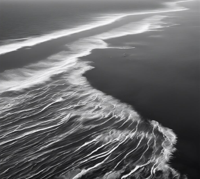 la mer vue d'en haut avec des vagues