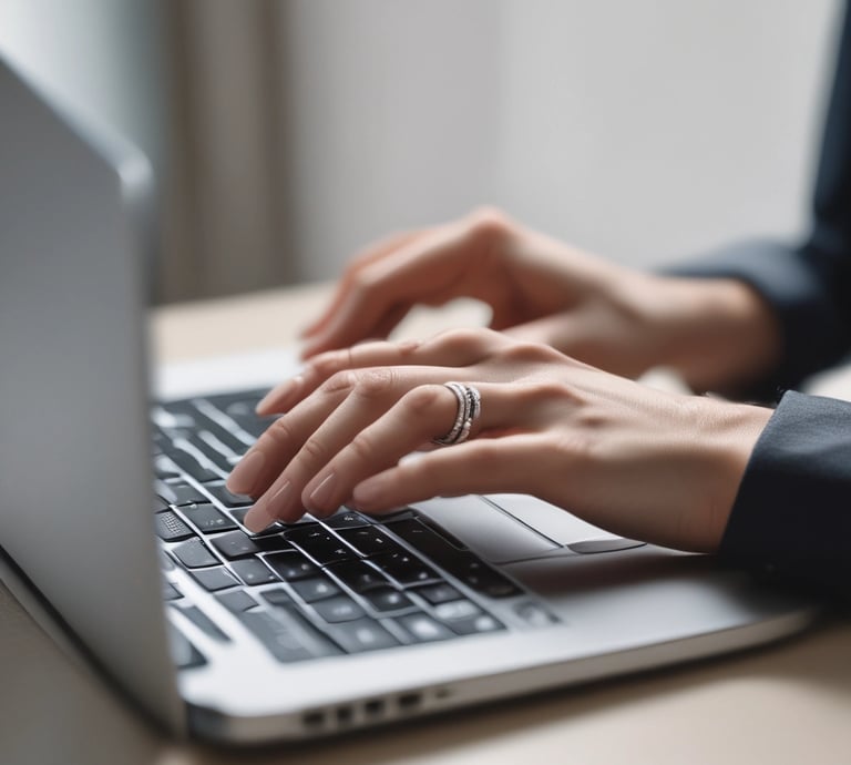 A friendly team brainstorming ideas around a laptop in a cozy office space.