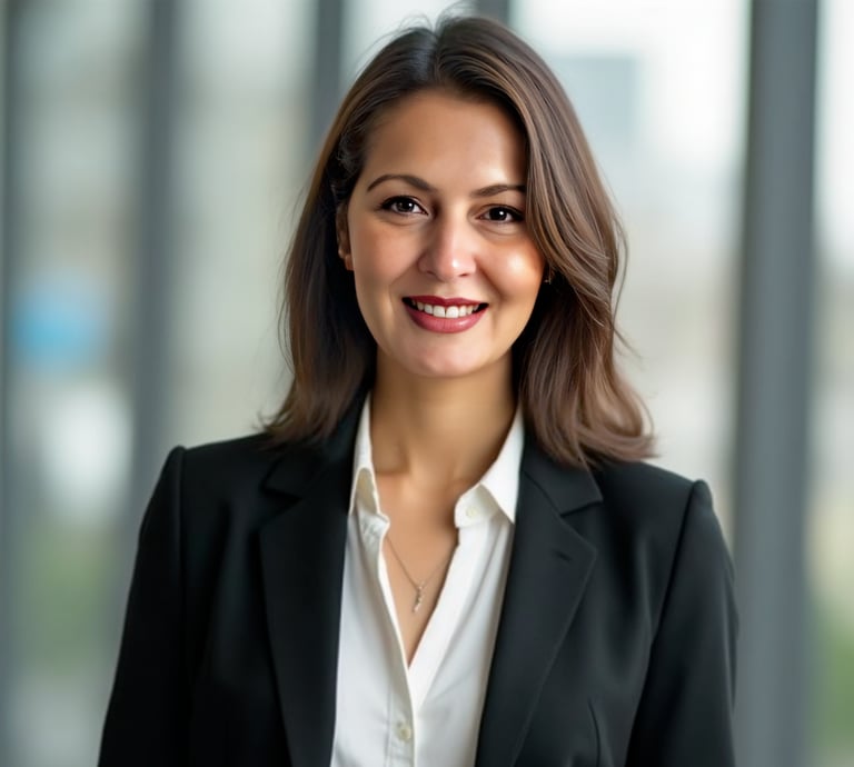 a photo of Sanem Aydın Yayla in professional suit