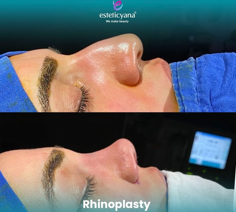 Rhinoplasty before and after