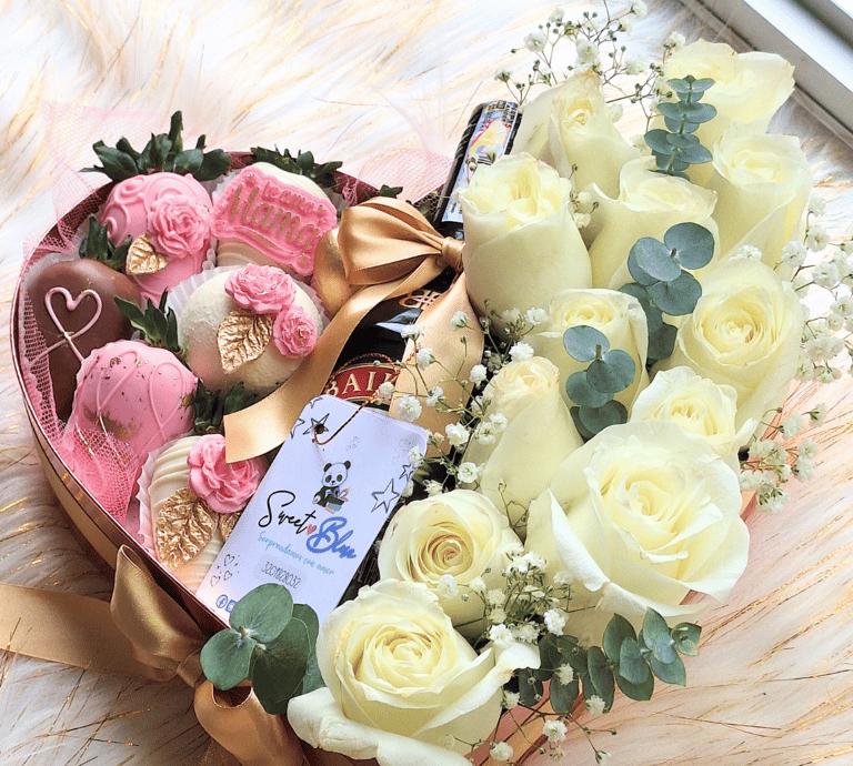 Diseño personalizado de rosas con chocolates y licor – Fioratto Chocolate