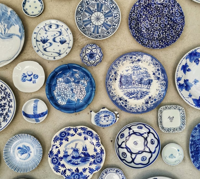 decorated ceramic plates