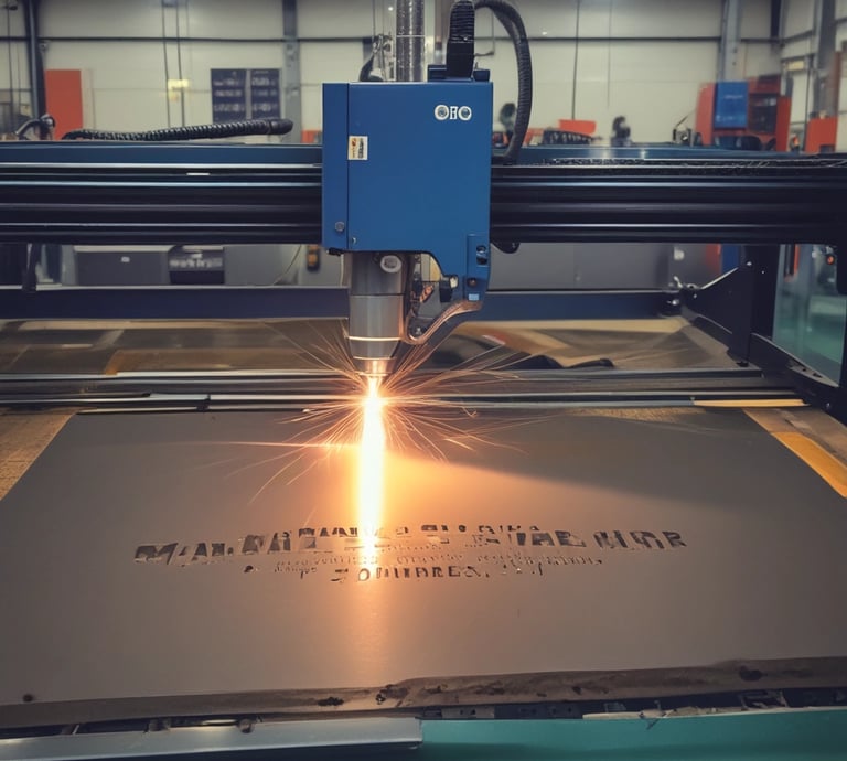 Photo of Malik Laser Wala workshop with laser machines and staff.