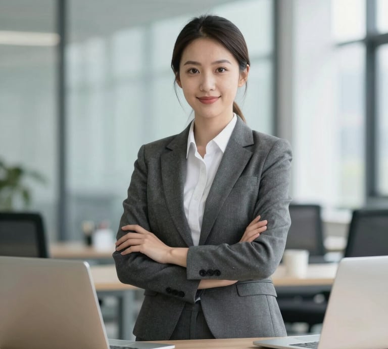 A vibrant office scene where a small team collaborates on designing a responsive business website.