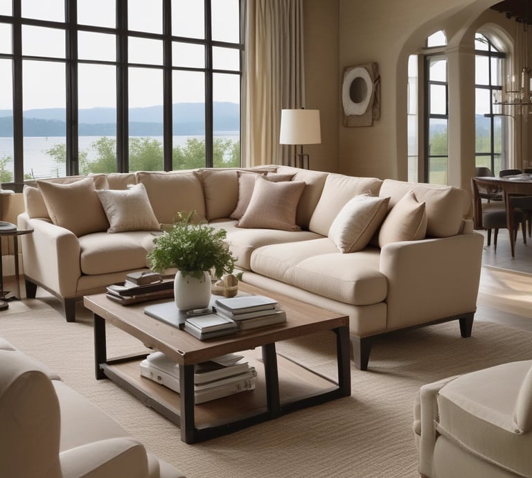 A warm, natural photo of the Lakeside Cleaning team smiling in front of a beautifully maintained home in Walworth County.