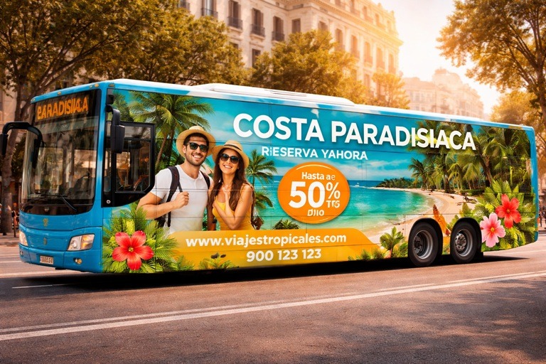 Rotulación integral autobús Madrid publicidad exterior
