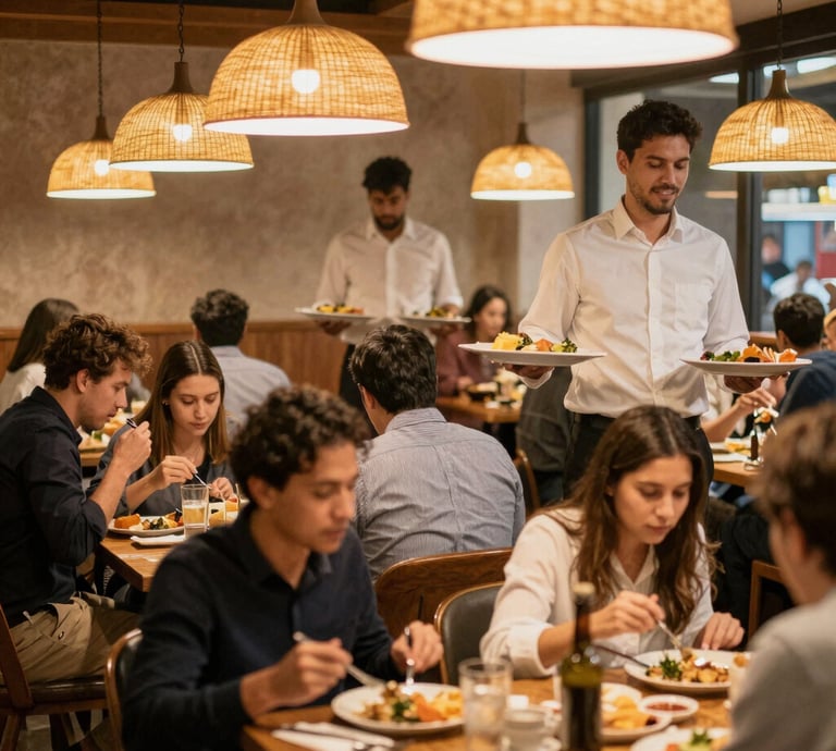 Cozy creative studio workspace with food photography and graphic design elements displayed.