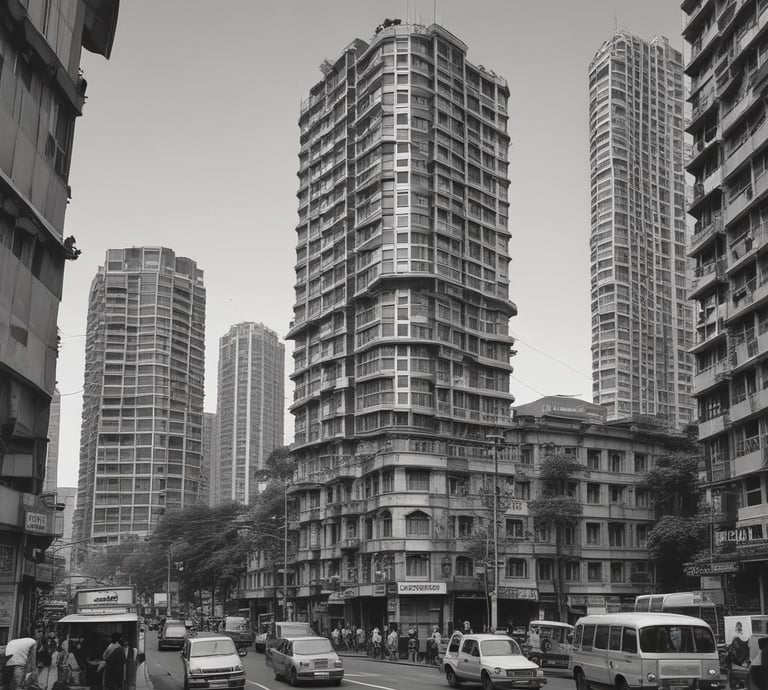 A friendly legal consultant discussing property documents with clients in a bright Mumbai office.