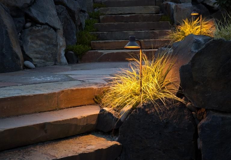 a stone steps leading up to a stone steps