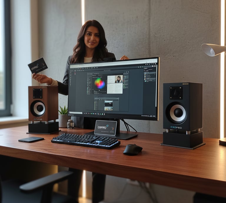 Dacpro Gandharva Series 2.1 Bookshelf Speakers front view