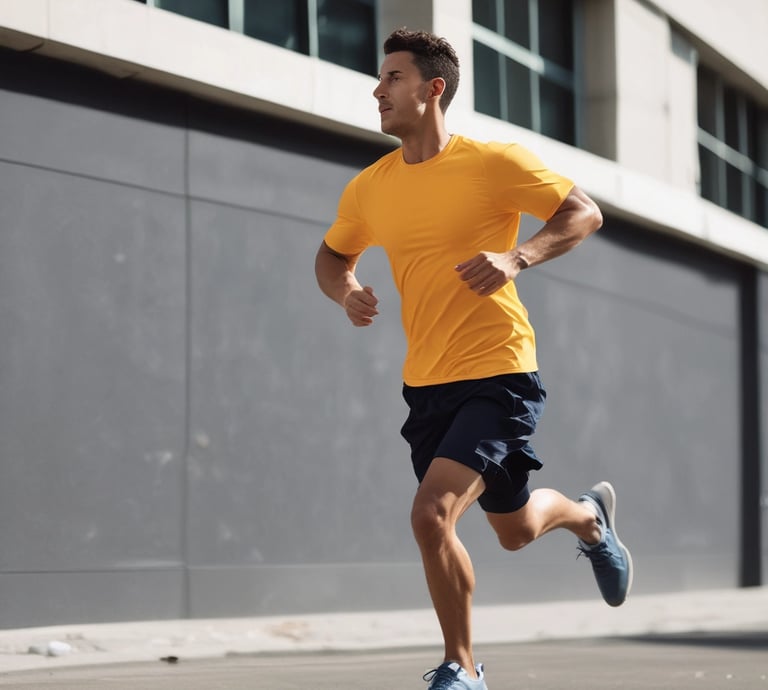 A dynamic image of a runner sprinting on a track.