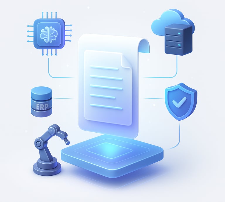 Document data extraction and ERP entry via AI and RPA