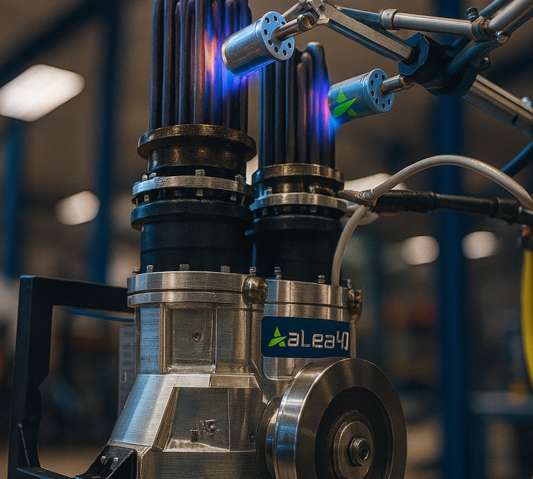 Motore Stirling multicilindro su banco prova