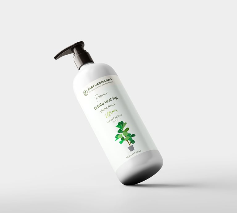 a pump bottle of liquid fertilizer for house plant like fiddle fig leaf