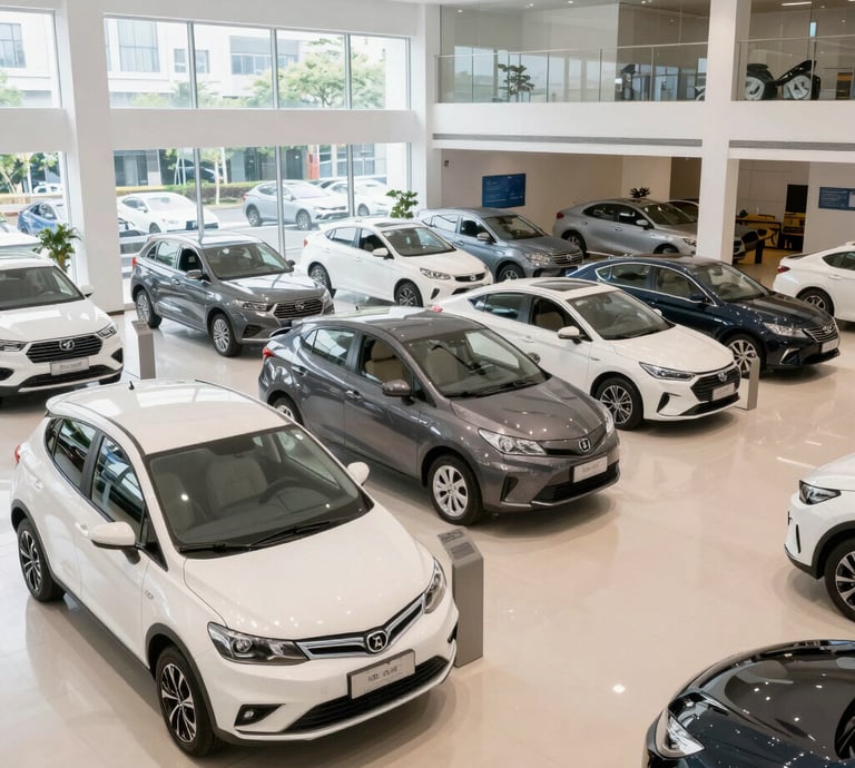 Professional business meeting discussing electric vehicle leasing options in a modern office.