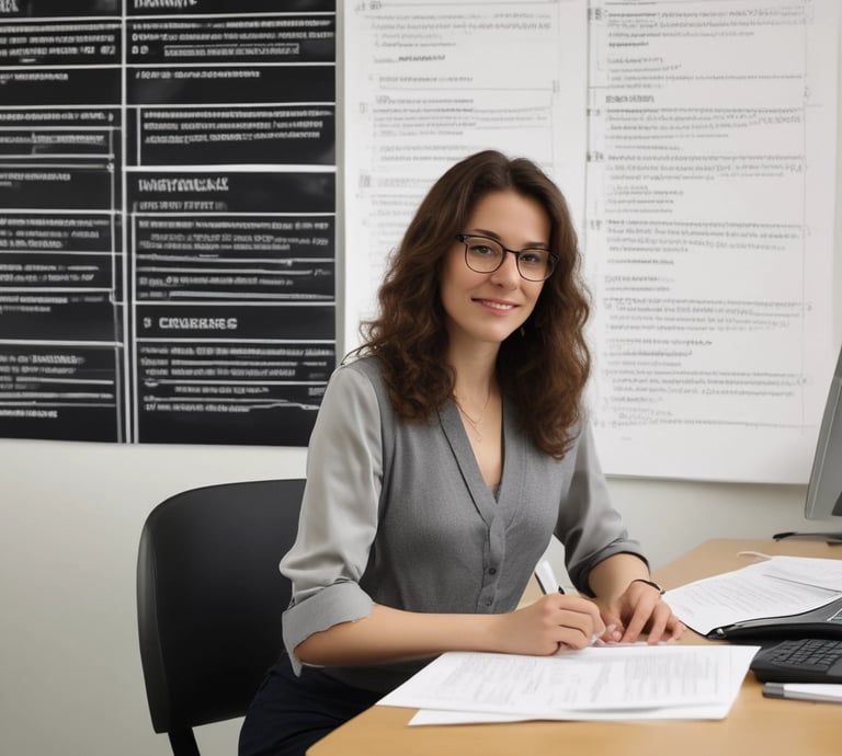 A focused student writing notes at a desk.