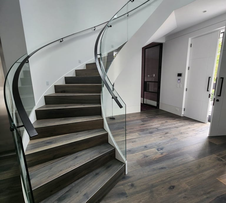 Glass banister installation