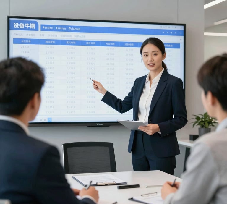 A professional consultation setting with a medical professional sitting at a desk facing a client. The room has a modern aesthetic with white walls decorated with framed certificates. The desk is organized with office supplies, a laptop, and a fruit bowl in the center.