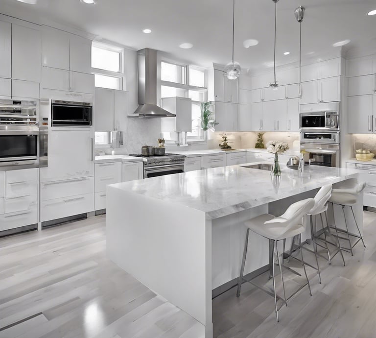 Custom modern white kitchen