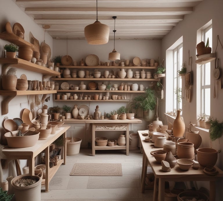 A cozy display inside a shop features wooden shelves filled with various baked goods and jars. The shelves are labeled 'The Vegan Corner' and are accompanied by a sign that reads 'A Fairy Tale Told in Flavours.' Green vines decorate the walls and ceiling, and a warm light hangs overhead, creating an inviting atmosphere.