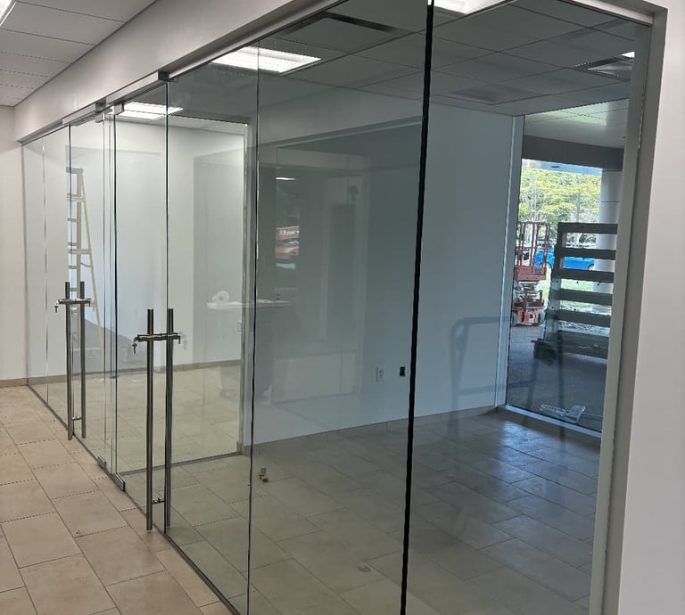 Shower door installation in bathrooms