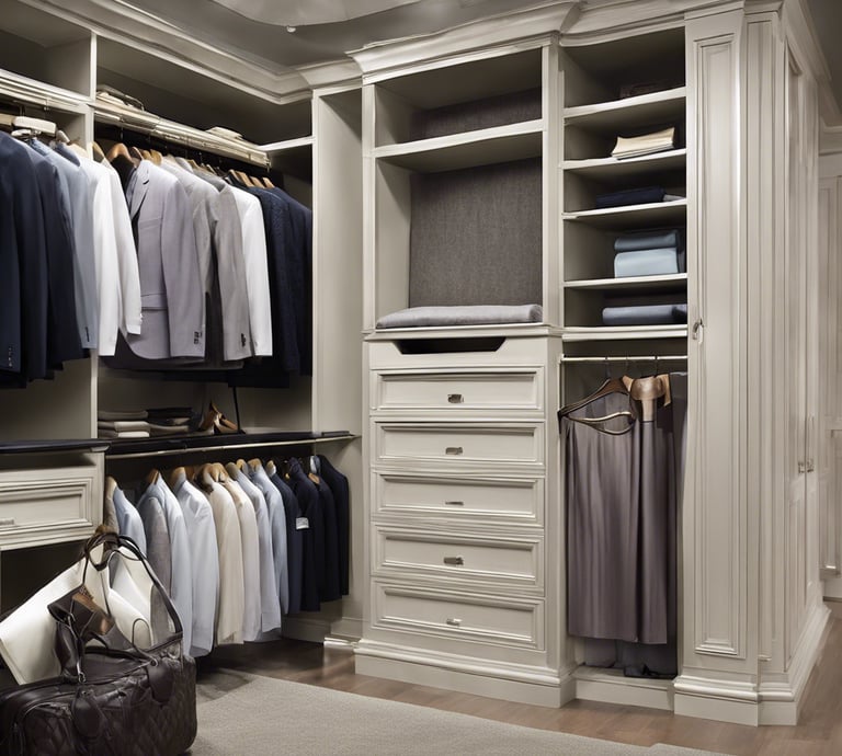 clothes hanging on white rack