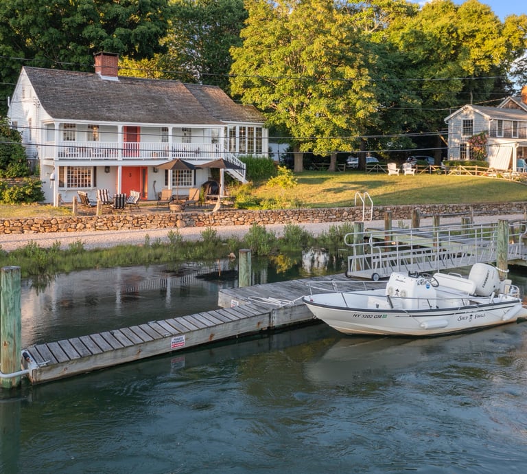 Private dock on the Hammock River just steps from Clinton Town Beach