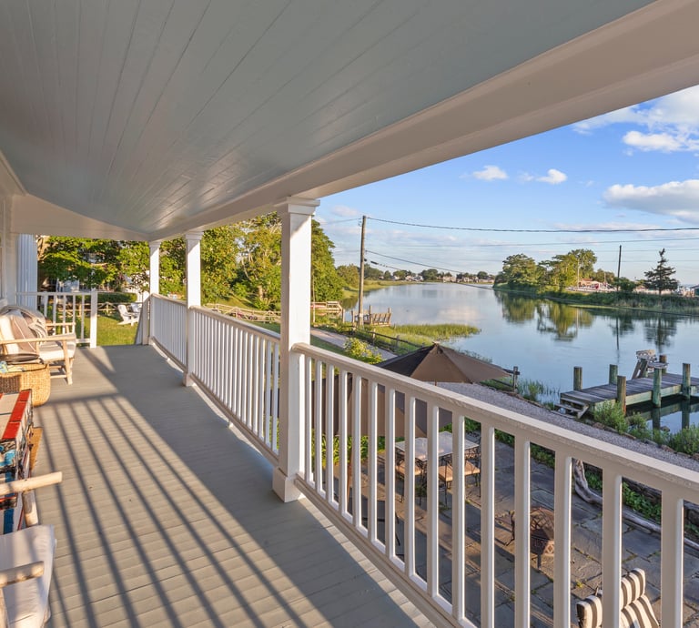 Relax on the porch for sunrise, sunsets, and watching the world go by