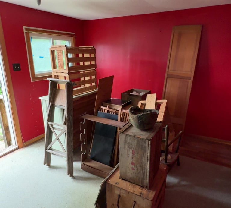 Full house cleanout in Montague MA removing furniture and debris