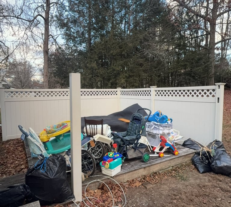 Basement cleanout in Montague Massachusetts removing stored items