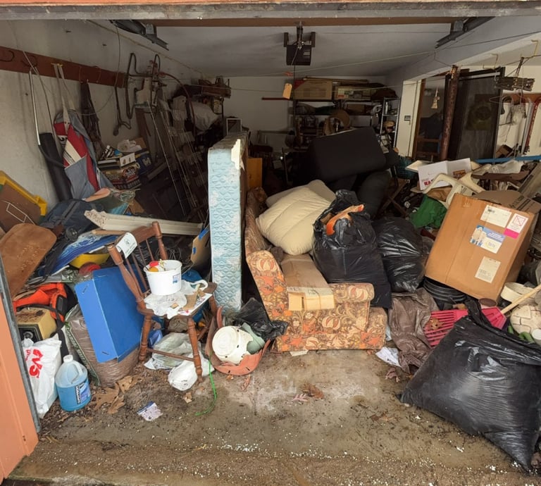 Full house cleanout in Greenfield MA removing furniture and debris