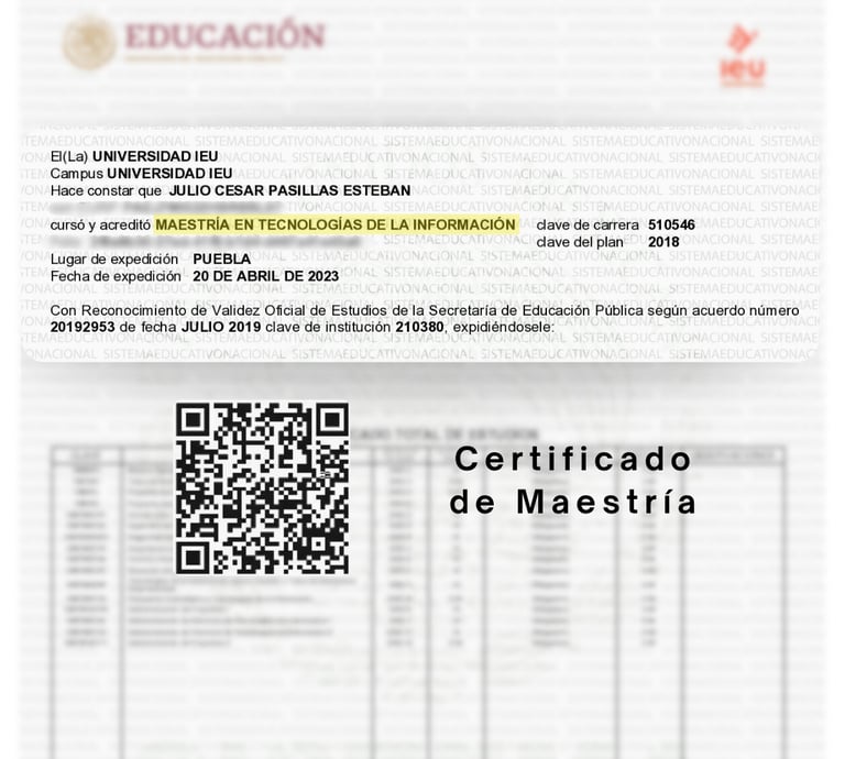 Julio Pasillas Maestría