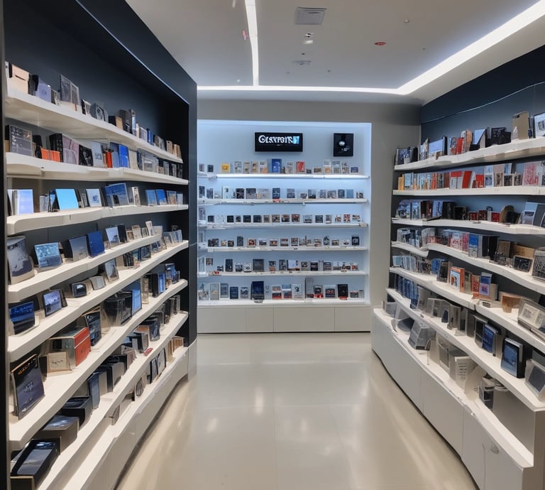 An inviting display of product categories in the store.