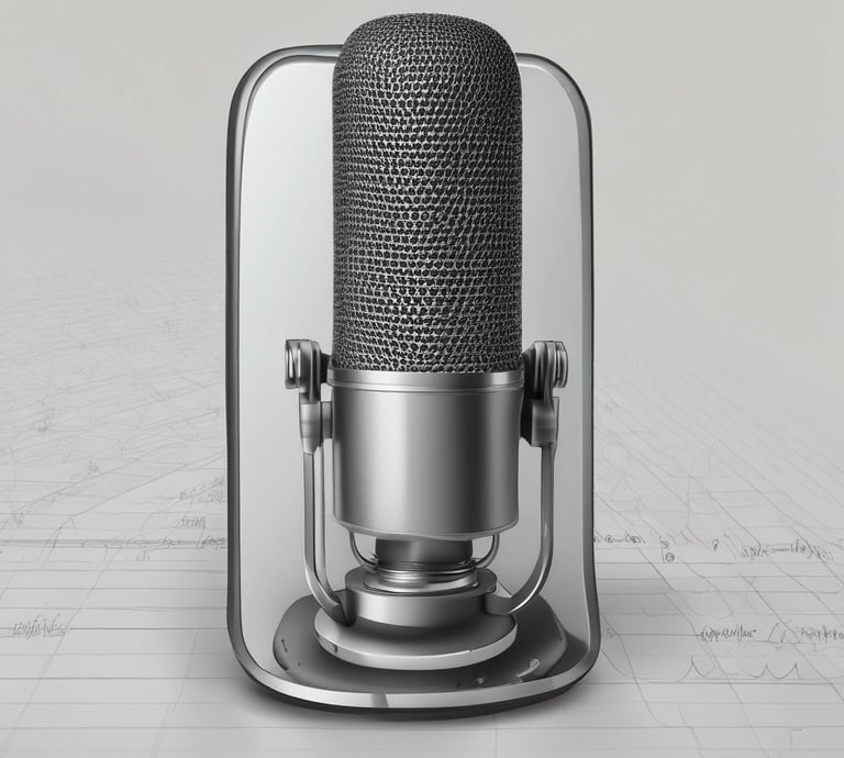 An engaging visual representation of audio content being transformed into video.