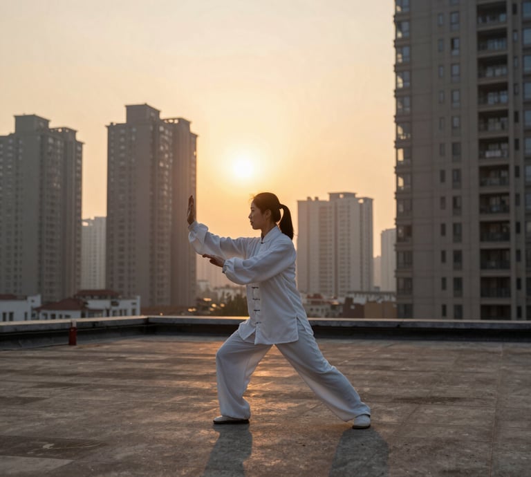 A diverse group of seniors and professionals engaging in a healthy outdoor workshop under warm sunlight.