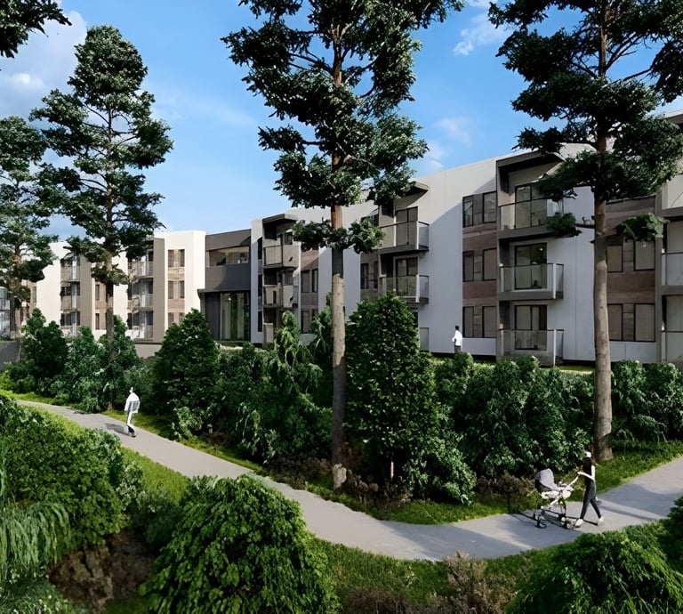 Back view of Lifestyle Enclave which is a residential building under Plexus Development Group